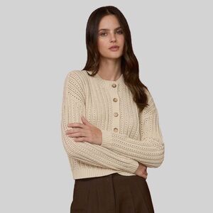 Blu Pepper Beige Button-Up Women's Cardigan